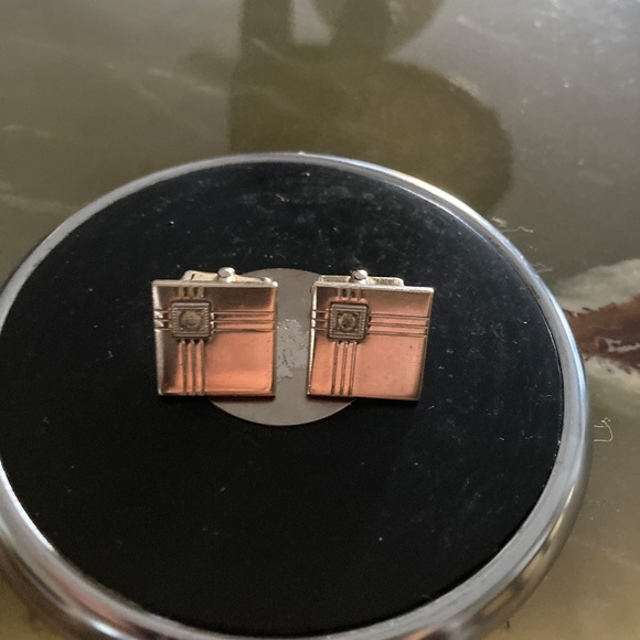 Vintage Anson Brushed Gold Art Deco Cufflinks – Patent Pending - Picture 3 of 6